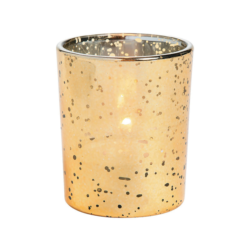 Glass Tabletop Votive Holder Set, Gold, 12