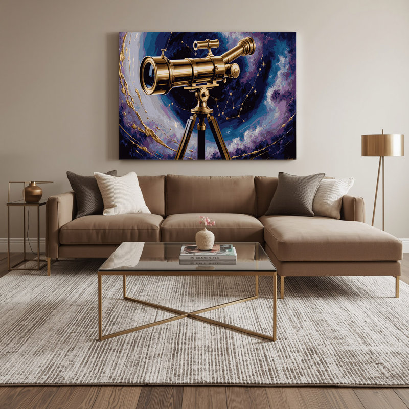 Art mural sur toile Sci Fi Brass telescope, H 11 po x l 14 po