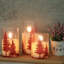 Anneau de bougie de Noël, baies rouges et couronne de bougie de Noël avec bougeoirs pour bougies de table, 4 pièces