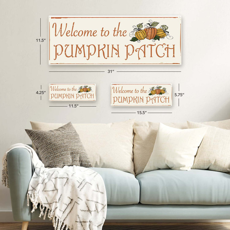 Panneau en métal Welcome To The Pumpkin, H 4,25 po x l 11,5 po x P 0,04 po