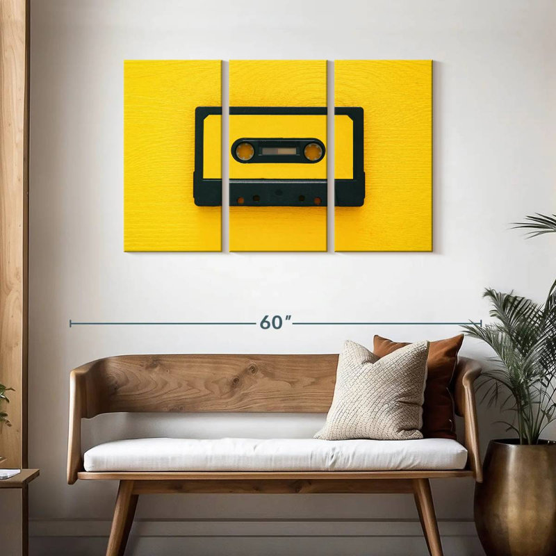 Cassette jaune Abarca, H 28 po x l 45 po