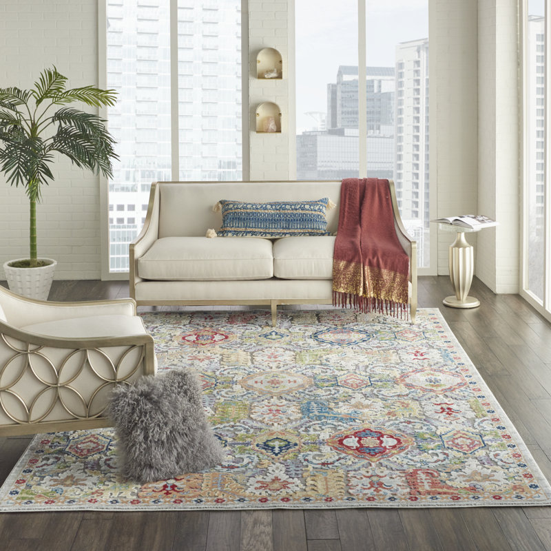 Hitton Blue/Red/Yellow Rug, Rectangle 269 x 361cm