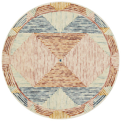 Tapis ivoire en laine crocheté à la main Morecambe