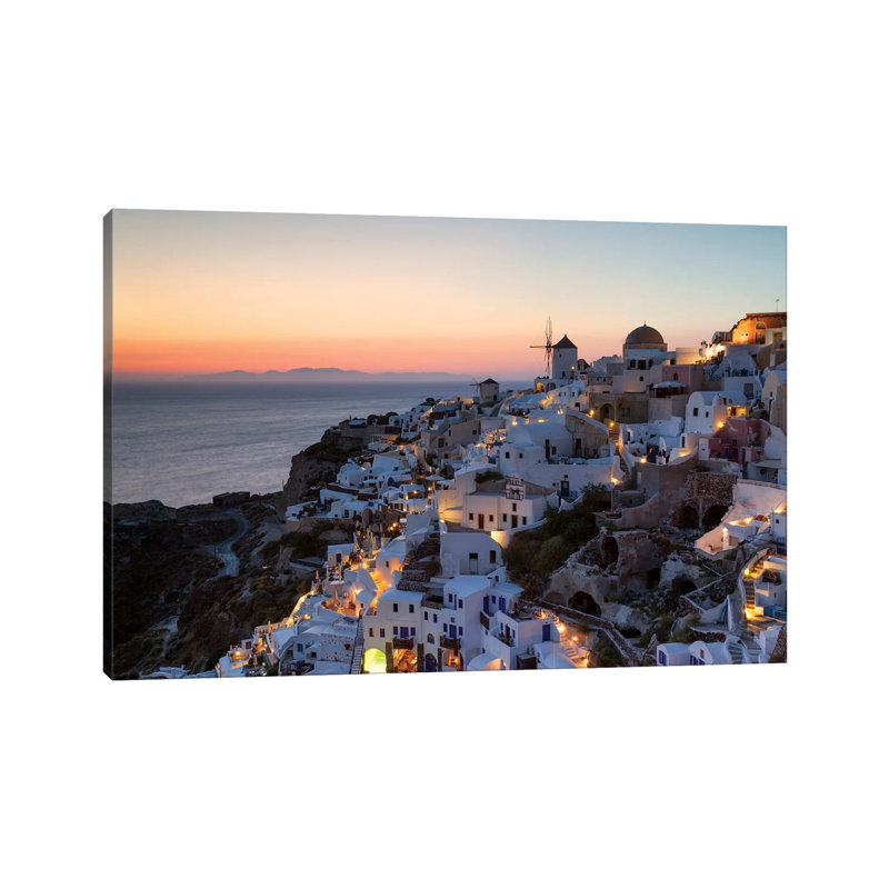 Romantic Sunset In Santorini by Matteo Colombo - Wrapped Canvas Print, 30.48 cm H x 45.72 cm W