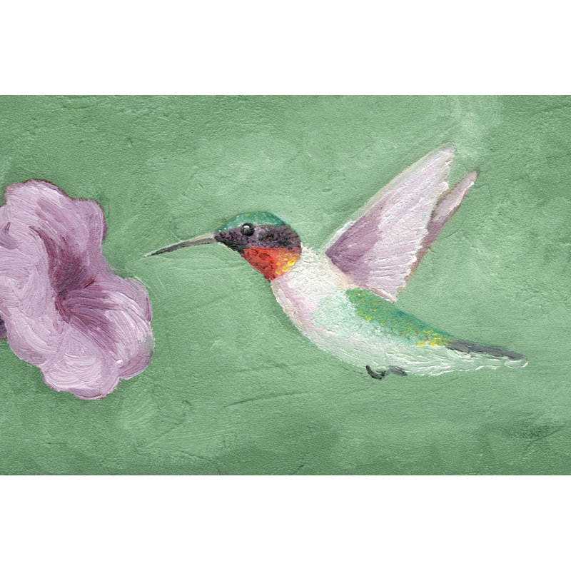 Fresco Hummingbird II by Alicia Ludwig - Wrapped Canvas Painting, 20cm H x 30cm W