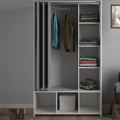 Mathian 1 Door Manufactured Wood Wardrobe