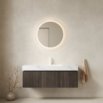 48-inch Carrara White Sintered Stone Bathroom Vanity