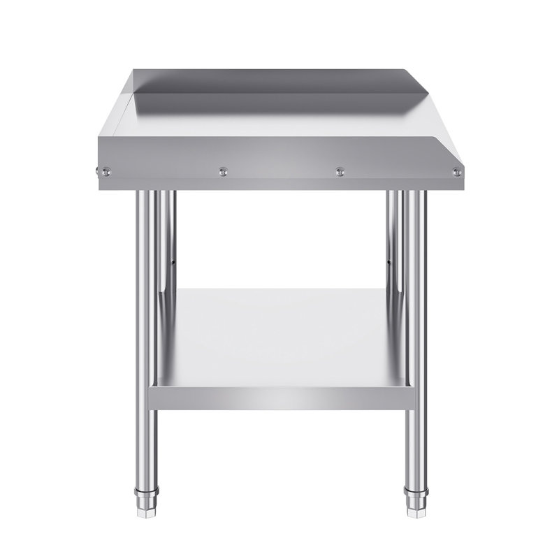 Table de travail en acier inoxydable, H 26 po x l 28 po x P 24 po, Gris acier / argent
