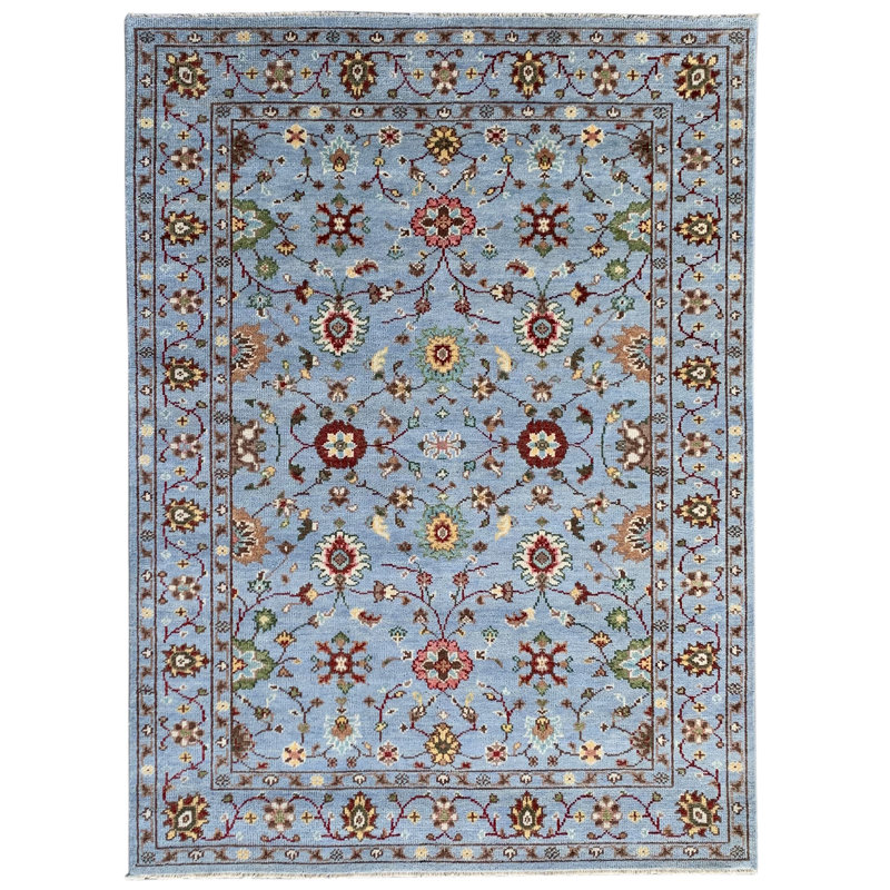 Tapis oriental bleu en laine noué à la main Tindall