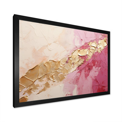«Pink Gold Minimalisme Poteries I», reproduction sur toile à spirales abstraites