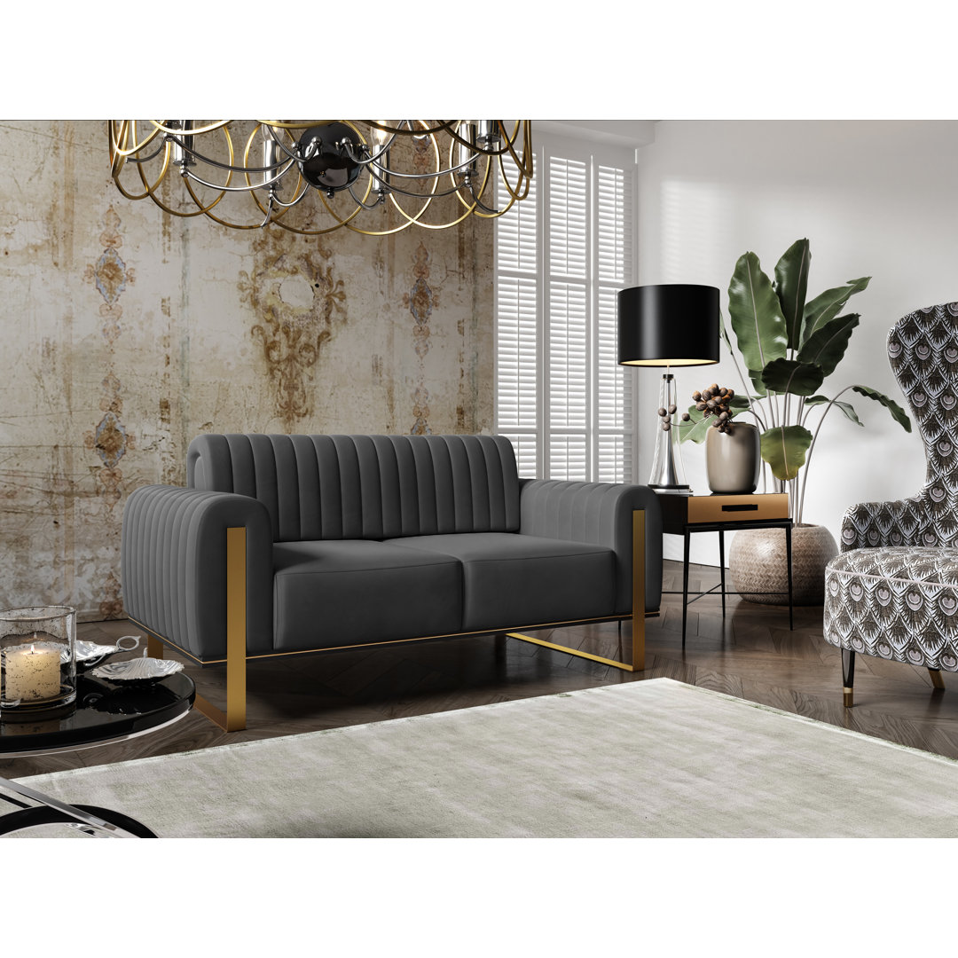 2-Sitzer Sofa Heiss aus hochwertigem Samtstoff