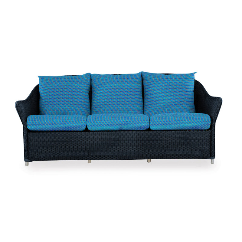 Weekend Retreat Outdoor 3 - Seat Patio Sofa, Ebony, Sailcloth Seagull