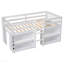 Lit mezzanine simple pour lit simple avec tablettes à deux niveaux et lumière DEL pour couleur blanche-417229140
