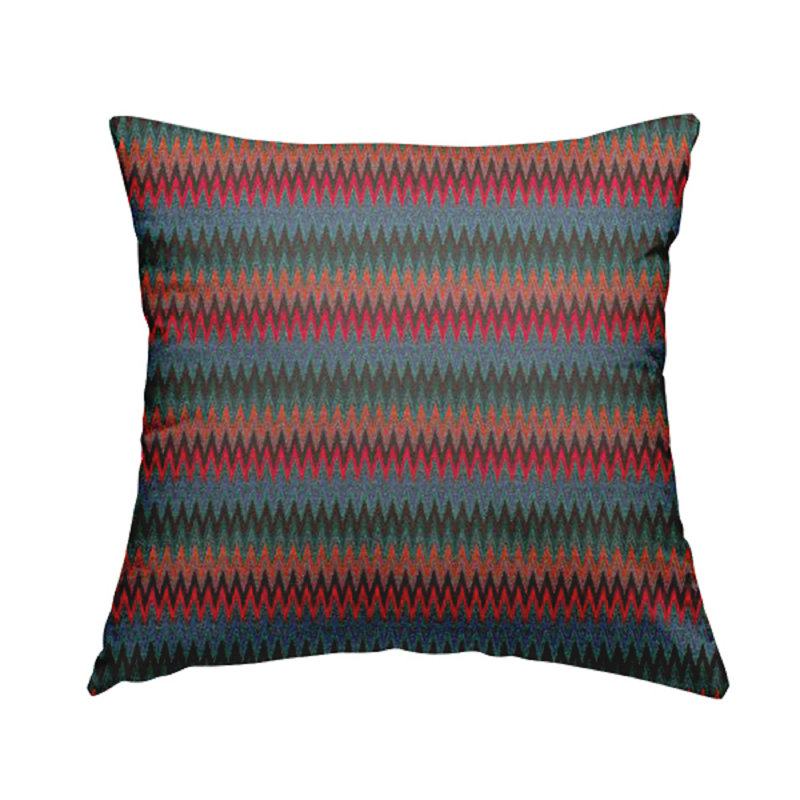 Ervey Chevron Rectangular Cushion, Green/Blue
