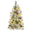 Arbre de Noël enneigé épinette 4 pi avec pommes de pin, arbre de Noël artificiel avec 170 pointes de branches, branches mixtes en PE et PVC, 120 lumières DEL multicolores, 11 modes de clignotement, décorations des Fêtes