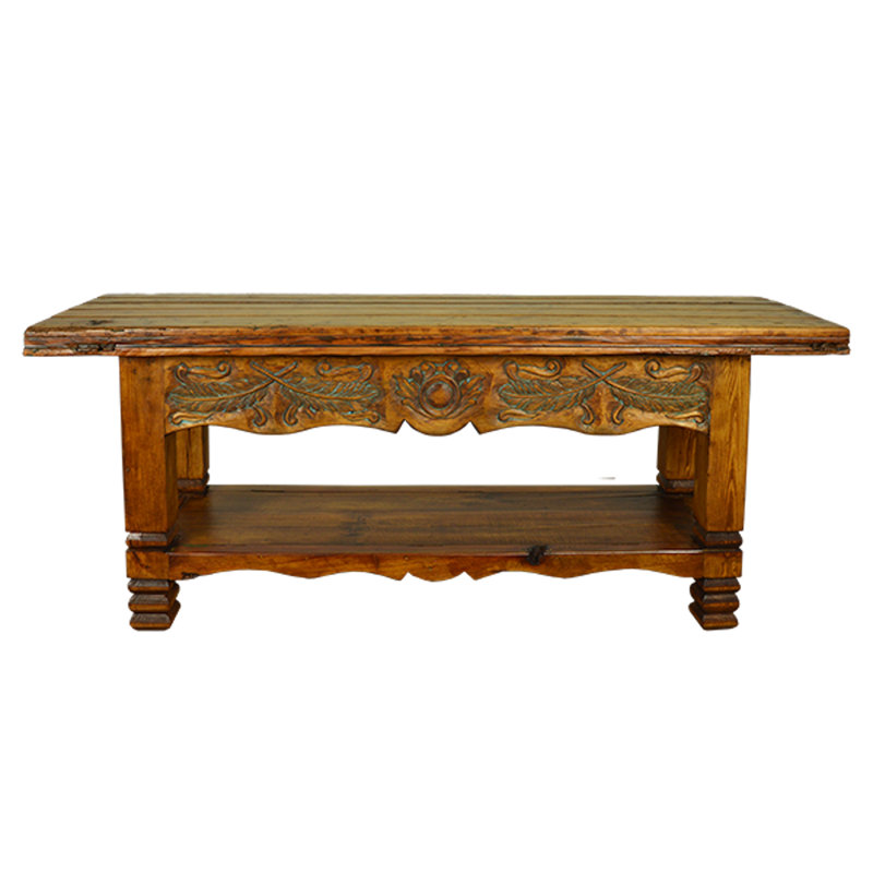 Midnight Feather Console in Natural Finish, White
