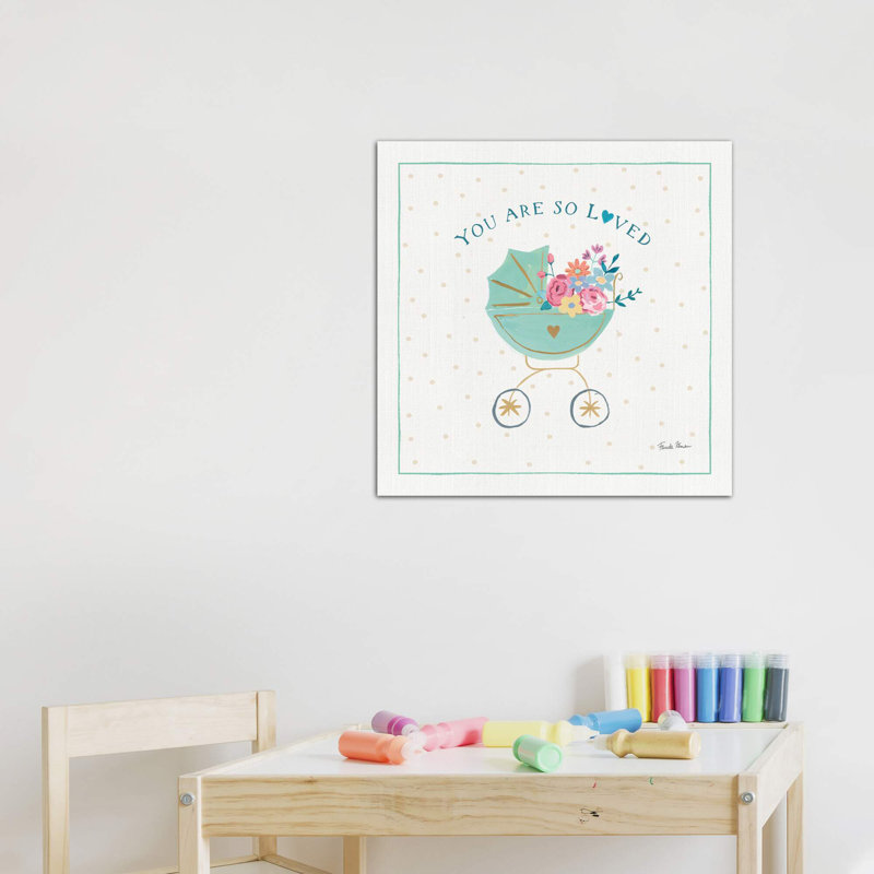 «Happy Baby II» par Farida Zaman - reproduction d'art textuel, Pas de tapis, Toile tendue, H 12 po x l 12 po x P 1,5 po