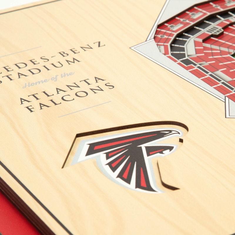 Art mural NFL 5 couches Stadiumview, Falcons d'Atlanta, Bleu sarcelle