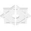16"OD x 3"ID x 8 3/4"C x 1"P Axel Architectural Grade PVC Contemporary Ceiling Medallion, Two Piece-36075419