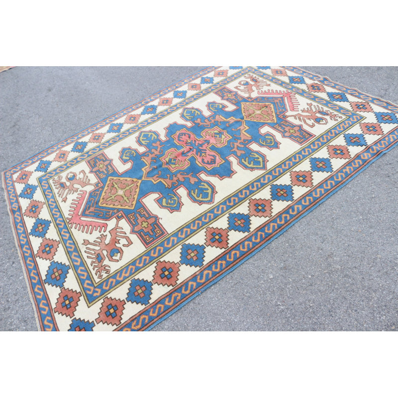 Grand tapis turc beige Oushak parfait pour le bureau ou le salon avec un design tribal surdimensionné