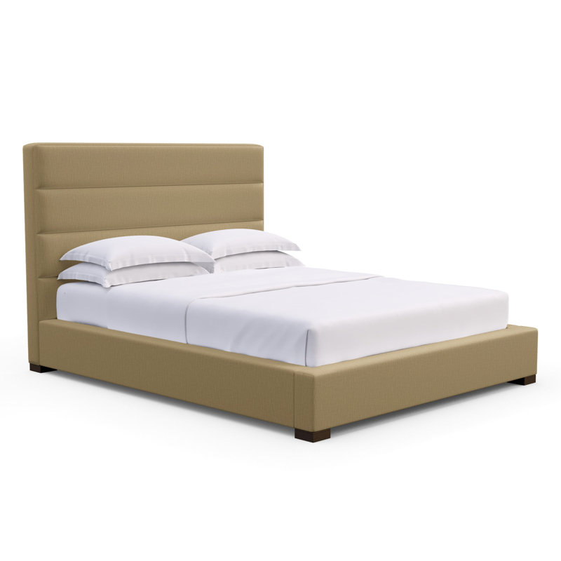 Boyd Upholstered Bed, Queen, Dark Brown, Black Jack Distressed Leather