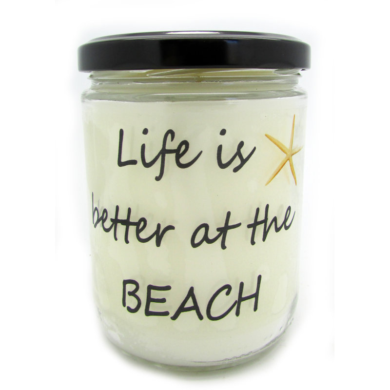 Bougie à pot paradise à la plage "life is meilleur à la plage"