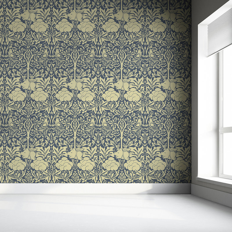 Shelley 10m x 52cm Matte Paste the Wall Wallpaper Roll, Cream/Blue