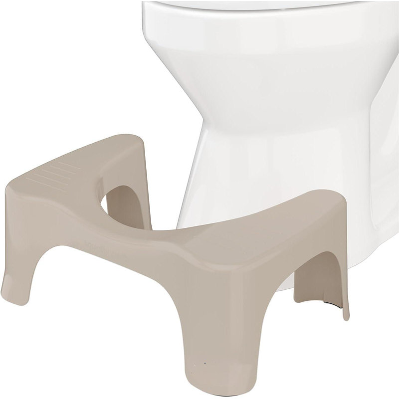 Simple Toilet Stool 7-Inch In Taupe – Ergonomic Bathroom Accessory For Natural Squatting Posture, Doctor Recommended, Durable Plastic Design