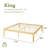 Amylia Solid Wood and Metal Heavy Duty Rayon from Bamboo iron Platform Bed Frame No Box Spring Required-170940791-147289322