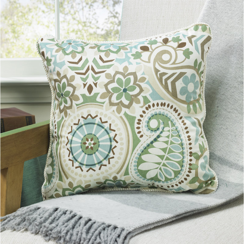 Paisley Prism Jacobean Paisley Prism Square Cotton Pillow Cover & Insert