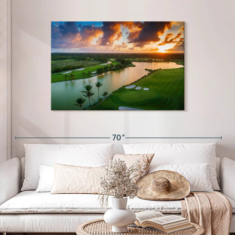 Harpa Golf Course Sunset, 30" H x 45" W