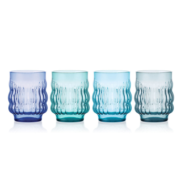 Ensemble de 4 verres à whisky empilables Mikasa Waves, 12,5 onces