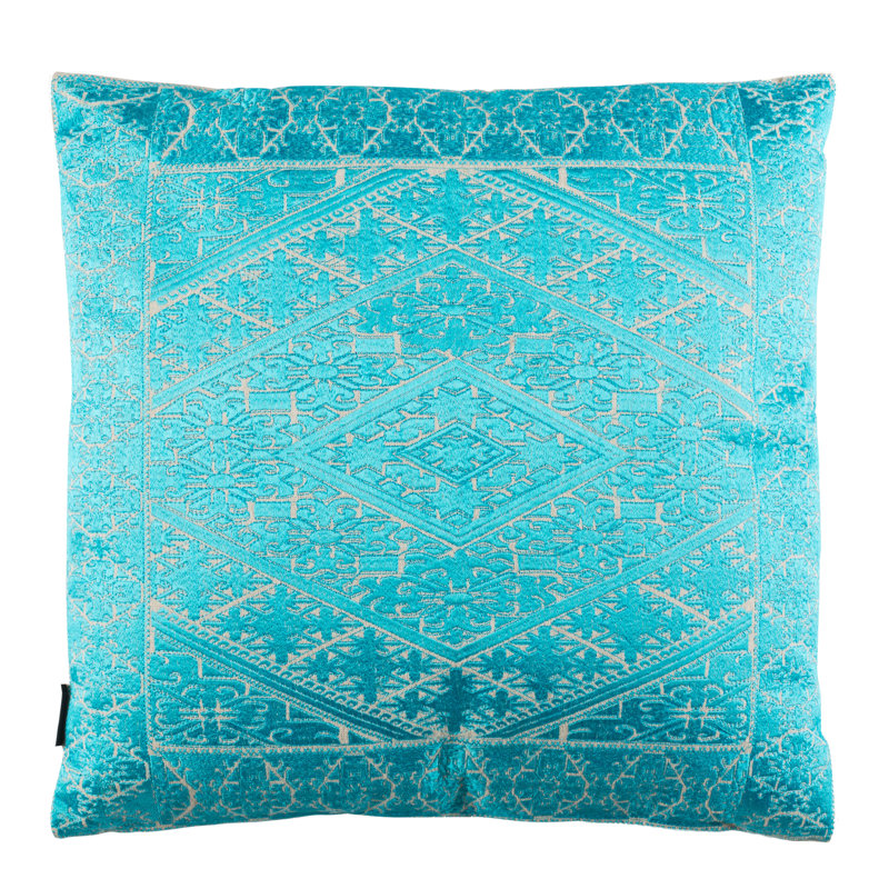 Lila Ikat Reversible Throw Pillow, Blue