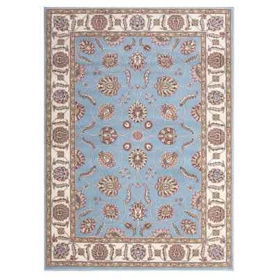 Bleu acier oriental/rouge/vert/beige Tapis décoratif