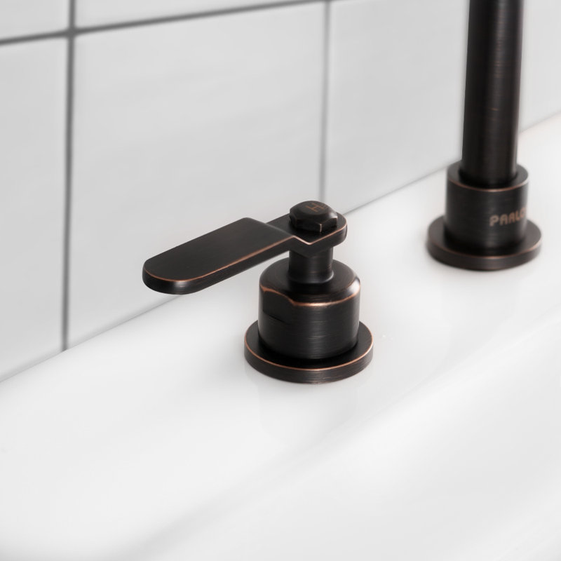 Widespread 2-handle Bathroom Faucet with Drain Assembly, Oil Rubbed Bronze