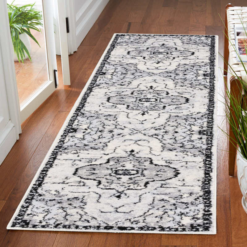 Tapis ivoire / gris Chun, Tapis de couloir 2 pi x 8 pi
