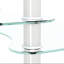 Table basse ovale transparente avec support en acier inoxydable - pour le salon Espace pour les jambes en verre moderne à 3 couches, pratique et tendance