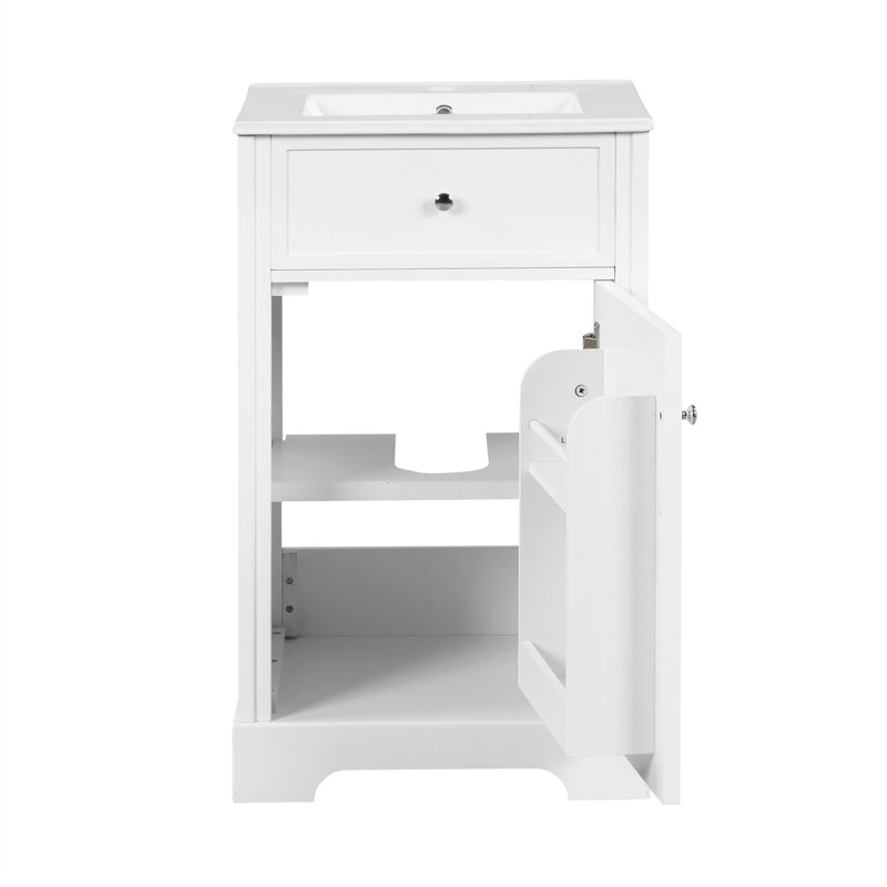 Meuble-lavabo élégant avec lavabo offrant beaucoup de rangement et un design moderne