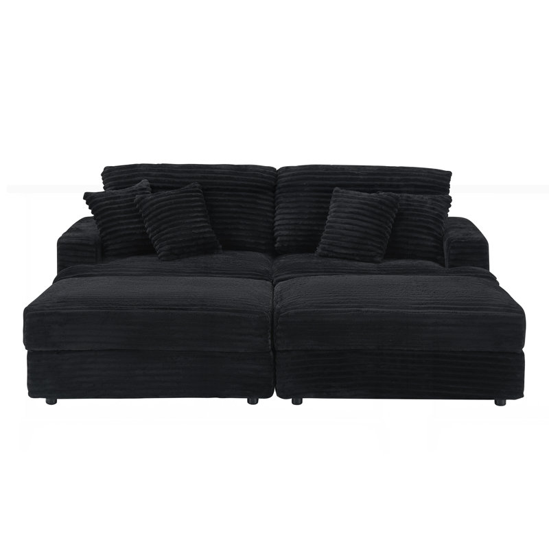 Magnifique canapé de 41,34 pouces, Noir
