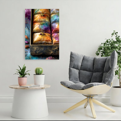 Artistic Baklava Delights Colorful Elegant Vibrant Wall Art