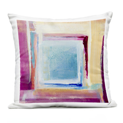 Coussin d'extérieur imprimé contemporain Brand New Day, par Lanie Loreth, 18 x 7 x 18