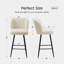 Upholstered Bar Stools with Curved Backrest and Black Metal Legs-83058752
