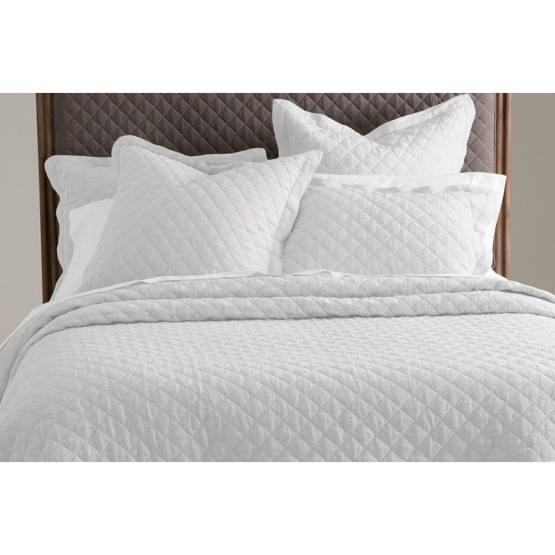 Oslo Linen Quilt Set, Gray, King Quilt + 5 Shams