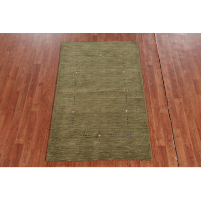 Tapis vert fait à la main Gabbeh 3 x 5