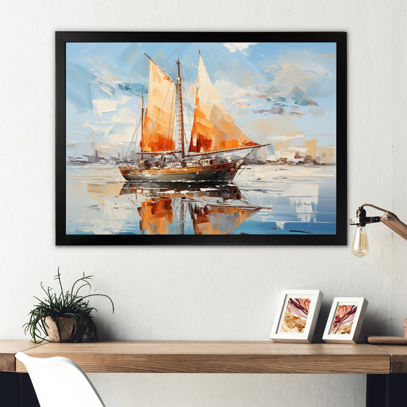 Impression sur toile Tyquan Boat Vibrant voyages I, H 30 po x l 40 po x P 1,5 po, Cadre simple noir