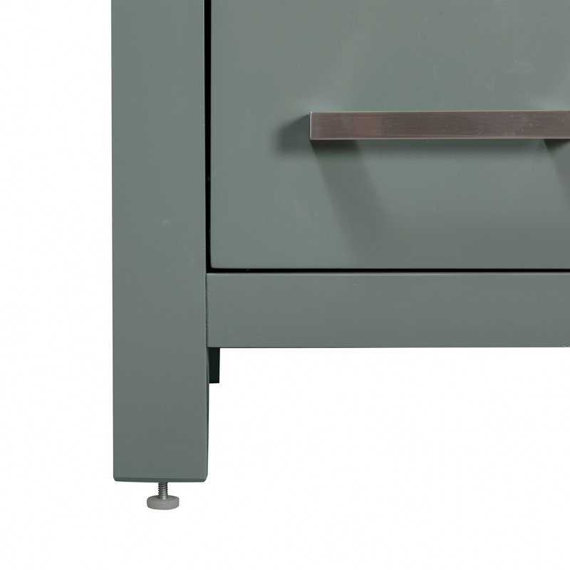 Modero 60" Double Bathroom Vanity with Top, Cala White, Brushed Nickel, Smoke Green
