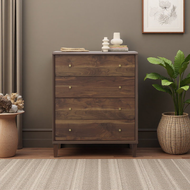 Commode 4 tiroirs, Brun