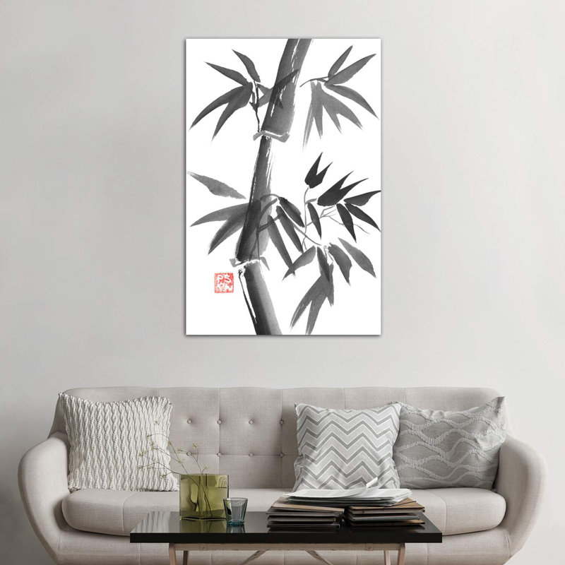 «Bamboo» par Péchane - impression d'art graphique, Toile tendue, H 60 po x l 40po x P 1,5 po, Pas de tapis
