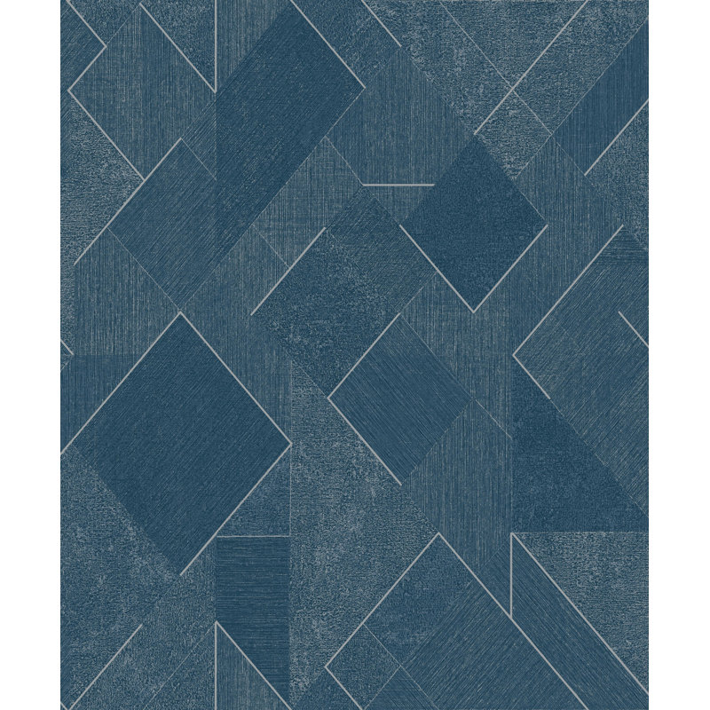 Rouleau de papier peint géométrique Antoinne, Bleu