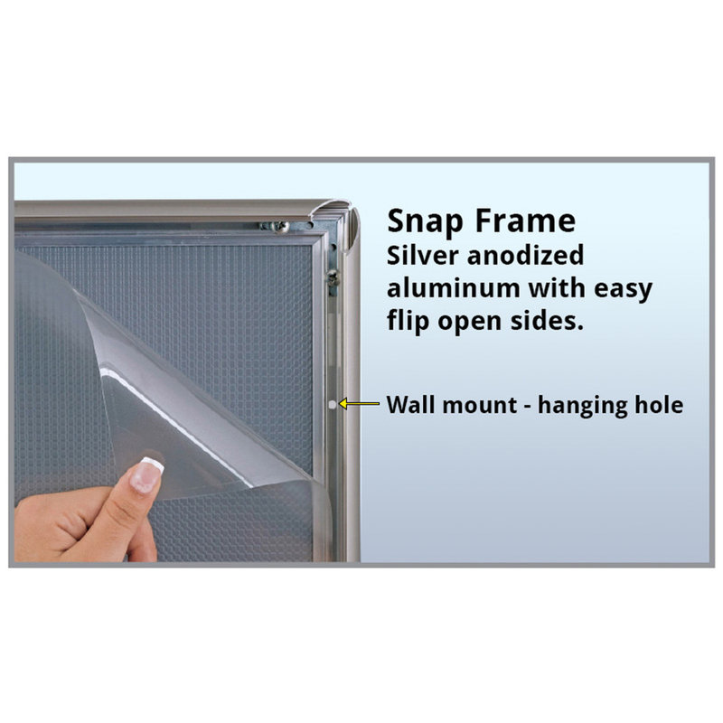 24"W x 36"H Vertical/Horizontal Weatherproof Poster Snap Frame